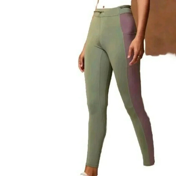 Motion365+ Contour High-Waisted Legging Size XXL Green & Purple Lace Back - Picture 3 of 16